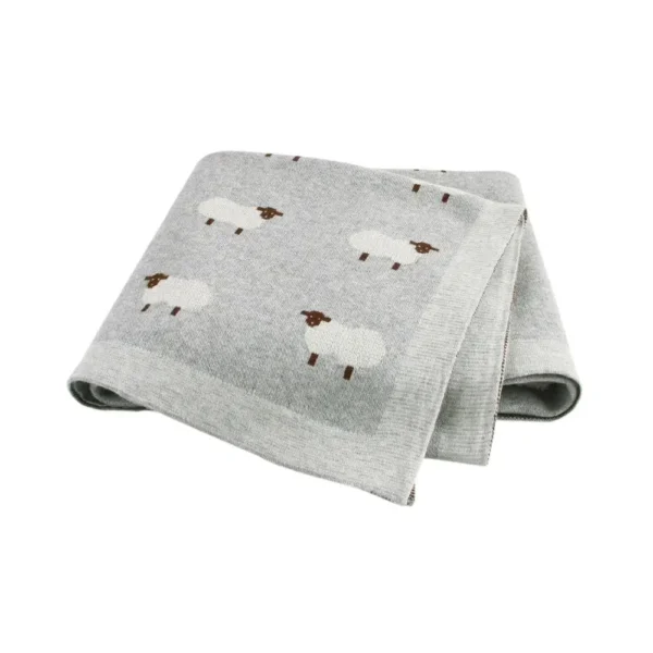 Newborn Baby Swaddle Blanket Knitted Stroller Bedding Wrap Cartoon Alpaca Infantil Boys Girls Quilts