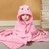 Cartoon Baby Bath Towels Soft Newborn Hooded Blanket Toddler Bathrobe Warm Sleeping Swaddle Wrap