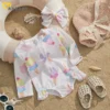 Toddler Baby Girls Swimwear 0-24M Newborn Infant Shell Long Sleeve Swimsuit Ice Cream Print Zip Up Bathing Suit