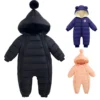 Baby Winter Jumpsuit Plush and Thick Hooded Suit for Babies Newborn Cotton Jacket