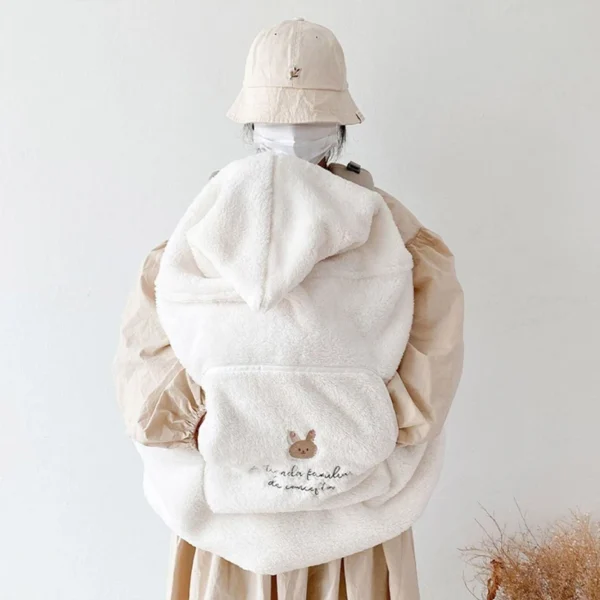 Bear Plush Baby Blanket Stroller Windproof Travel Out Portable Warm Kids Swaddle Blanket