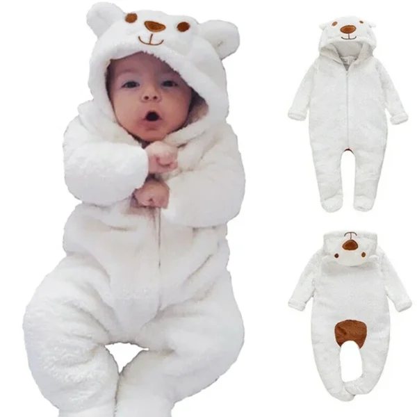 Newborn Bear Hooded Romper Jumpsuit Clothes Kids Playsuit Toddler Outfits