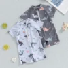 New Kids Summer Swimsuit 0-3 Years Kids Baby Boy Short Sleeve Zipper Bathing Suit Sun Protection Rash Guard Swimwear Toddler